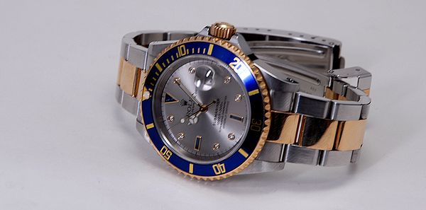 質屋 長谷川質店 ロレックス 16613SG サブマリーナ コンビ 青サブ ...