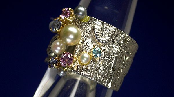 福原佐智 ハートのリング Pt900/k18 メレダイヤ